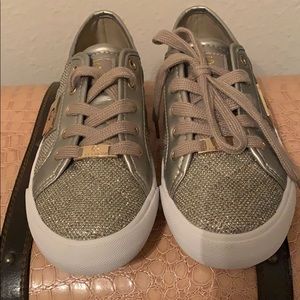 G by Guess gold tennis shoes, size 6.5, new